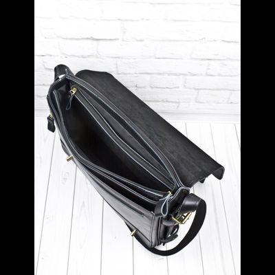 Кожаный портфель Realdo black (арт. 2017-01)