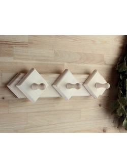 Вешалка «Фигурная» 3 крючка, липа