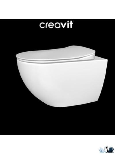 Чаша унитаза Creavit Free FE322-11CB00E-0000 подвесная, безободковая круглая форма, скрытый крепеж