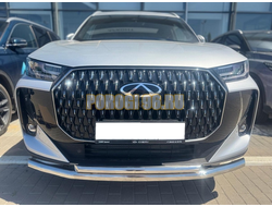 Защита переднего бампера двойная Папа Тюнинг d60/42 для Chery Tiggo 7L 2025-