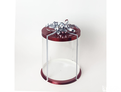 Коробка для торта JUST. Красная. Диаметр 25 см, Высота 28 см, Упаковка 10 штук