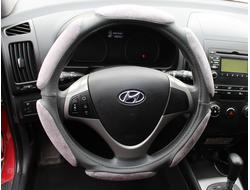 Оплётка на руль № 038 серая, М (спонж)