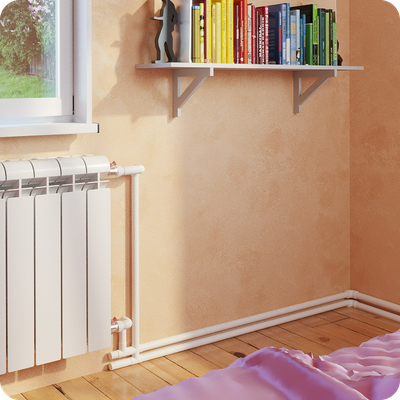 Плинтус для труб отопления ПВХ Smartprofile Aqua 37 для труб до 25мм.