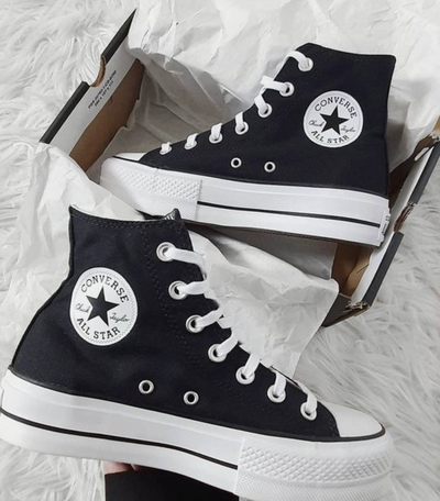 Converse all star plateforme noir sales