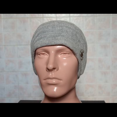 Мужская шапка из мериноса Vizio Италия 5665 серая