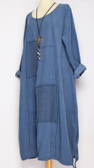 Платье Бохо вельветовое "Сетка трикотажная спинка" хаки, графит, джинс до р.56