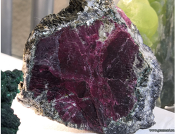 Корунд в слюдите. Рай-Из массив. ЯНАО. Россия.