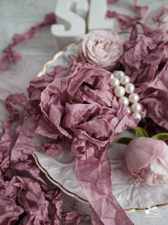 Шебби лента Розовая лилия в интернет магазине Страна лент детали
