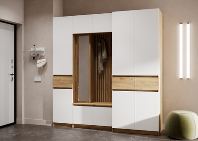 Бостон Лайт Шкаф ШК-002 (2-ств.) Дуб Крафт золотой / Белый (Гладкий)