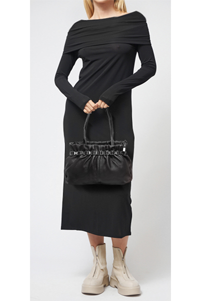 (АРТИКУЛ: 8872/1) СУМКА ЖЕНСКАЯ СРЕДНЕГО РАЗМЕРА, НАТУРАЛЬНАЯ КОЖА, ЧЕРНАЯ, С ПЛЕЧЕВЫМ РЕМНЕМ