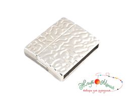 МАГНИТНАЯ ЗАСТЁЖКА ПЛОСКАЯ - 005  - 25*3мм - НИКЕЛЬ (МАТОВОЕ СЕРЕБРО)