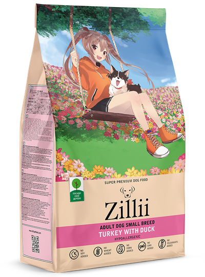 ZILLII Adult Dog Small Breed корм сухой для собак мелких пород  Индейка с Уткой 0.8 кг