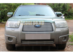Защита радиатора Subaru Forester II 2005-2008 chrome верх