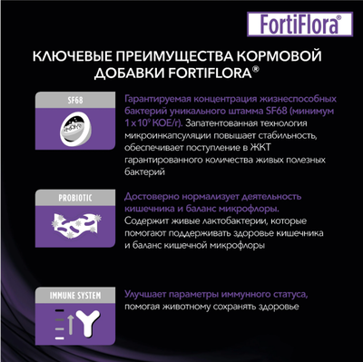 FortiFlora (ФортиФлора) пробиотик, кормовая добавка для кошек 1г