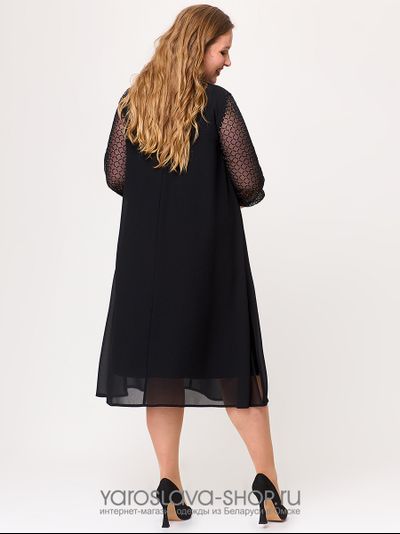 Эффектное шифоновое женское платье А–силуэта