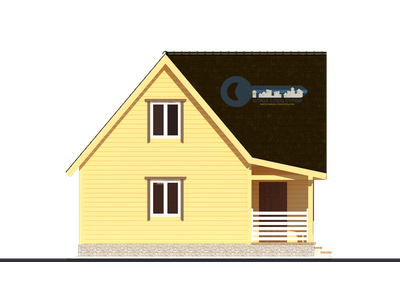 Д-14 ДАЧНЫЙ ДОМ ИЗ БРУСА:ГАБАРИТНЫЕ РАЗМЕРЫ: (7.6Х9М), ОБЩАЯ ПЛОЩАДЬ: 111.6М²