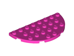 Plate, Round Half 4 x 8, Dark Pink (22888 / 6134869)