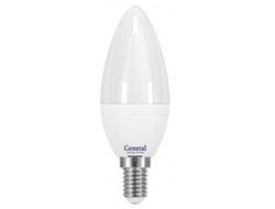 Лампа светодиодная General свеча E14 8W 4500K 4K 35x105 пластик/алюмин. 638300
