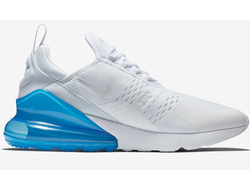 Nike Air Max 270 белые с синей пяткой