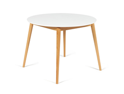 СТОЛ BOSCO круглый раскладной  Белый+Натуральный