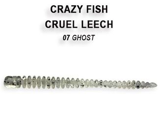 Съедобная приманка Crazy Fish CRUEL LEECH 8-5,5-7-5 (призрак)