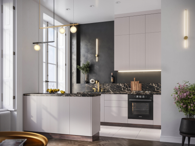 Сиэль Атласный серый модульная кухня