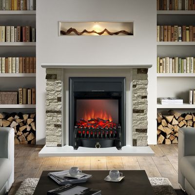 Угловой электрокамин Кимберли WT M1 с очагом Fobos