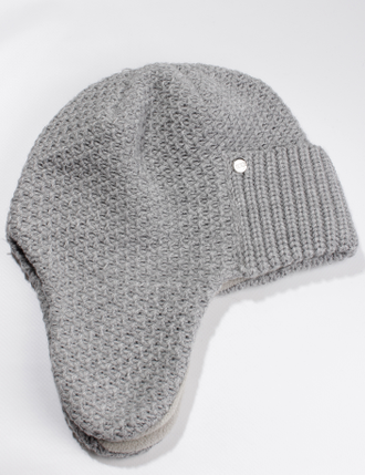 Шапка женская ушанка "Соты" 894-1 бирюзовая, хаки, т.бежевая, роза, белая, серая