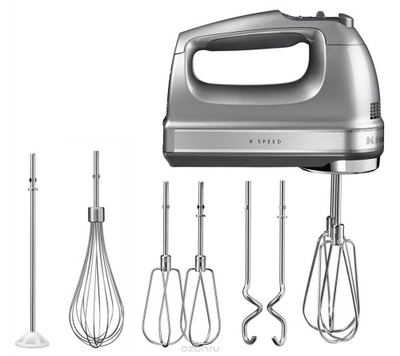 Ручной миксер KitchenAid, серебристый, 5KHM9212ECU