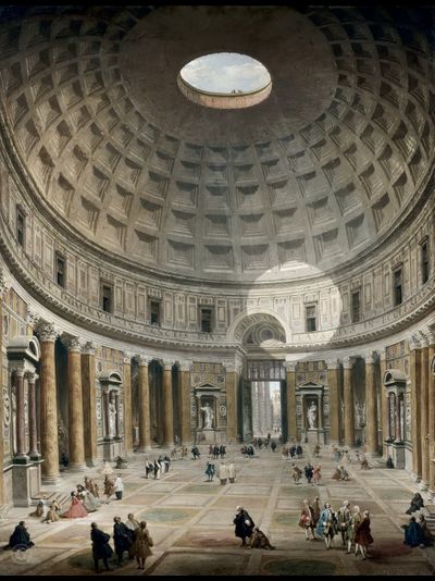 Картина обогреватель, репродукция Джованние Панини Интерьер римского Пантеона