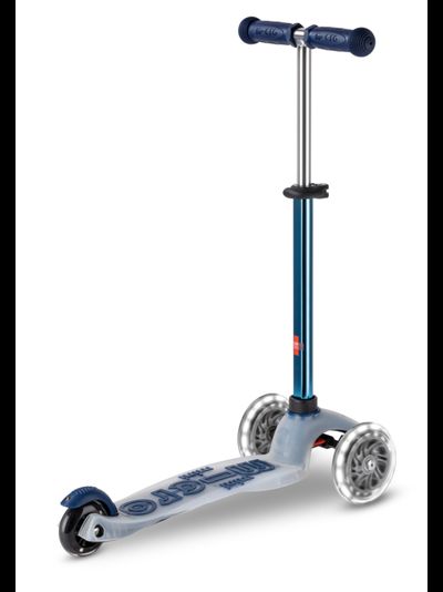 Самокат Mini Micro Deluxe Flux LED синий неохром