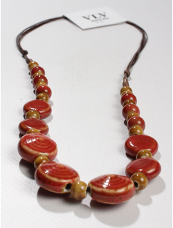 Колье "Керамические бусины 24"