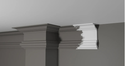 Потолочный плинтус DECOR-DIZAYN DD505, из дюрополимера, под покраску, ударопрочный, 2 метра