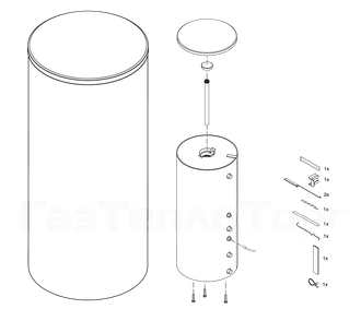 Схема бойлера косвенного нагрева Bosch WSTB 160 литров