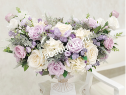 Прекрасное сочетание цветов цветочной композиции из искусственных цветов Глафира №КВВ033/на АОАБУКЕТ