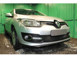 Защита радиатора Renault Megane III (рестайлинг 2) 2014- (2 части) black низ