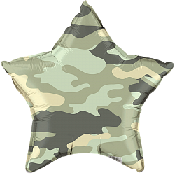 Фольгированная звезда"Камуфляж"