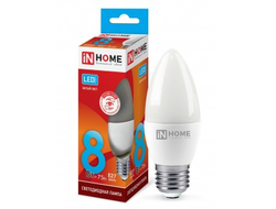 Лампа светодиодная ASD/inHome VC свеча C37 E27 8W(720lm) 4000К 4K 107x37 (без пульсации) 0457