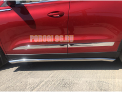 Защита штатного порога труба d60 для Chery Tiggo 8 Pro 2021-