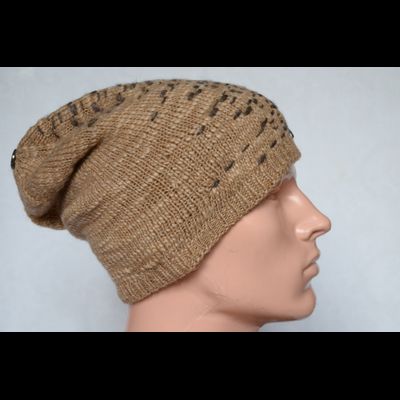 Коричневая мужская вязаная шапка Vizio Италия 5680