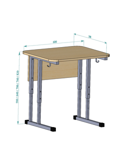 Стол ученический одноместный регулируемый р.гр. 3-7
