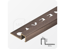 Профиль для плитки П-образный закладной латунный 10х12.5 мм NEEXY PVL32-04 ANTBL Антик бронза светлая 2.7 м