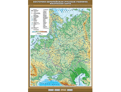 Учебн. карта "Восточно-Европейская (Русская) равнина. Физическая карта" 100х140