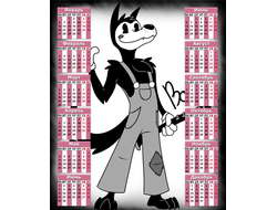 Календарь настенный Бенди и чернильная машина №21