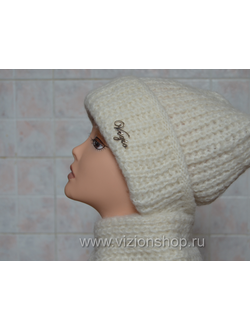 Женская шапка с отворотом Vizio Италия 202 CR белая