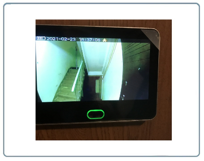 Автономный беспроводной надверный комплект (монитор 7" + панель вызова) с шлюзом LAN с DVR + модуль управления электронным замком, HD (Acebell)