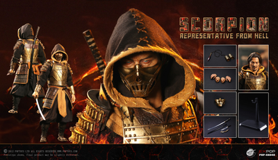 Скорпион, Ханзо Хасаши (Mortal Kombat 2021) - Коллекционная ФИГУРКА 1/6 Representative from Hell—Warrior Scorpion (EX049) - POPTOYS