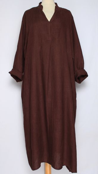 ПЛАТЬЕ БОХО ЛЬНЯНОЕ "МЫСИК" кофе, графит, шоколад, лаванда до р.56