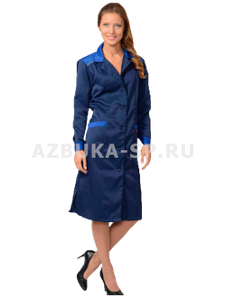 Халат ТЕХНОЛОГ женский, синий/василёк