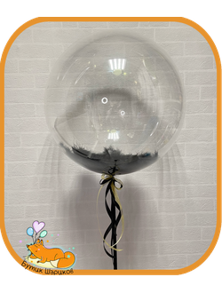 Большой прозрачный шар с серебряным конфетти